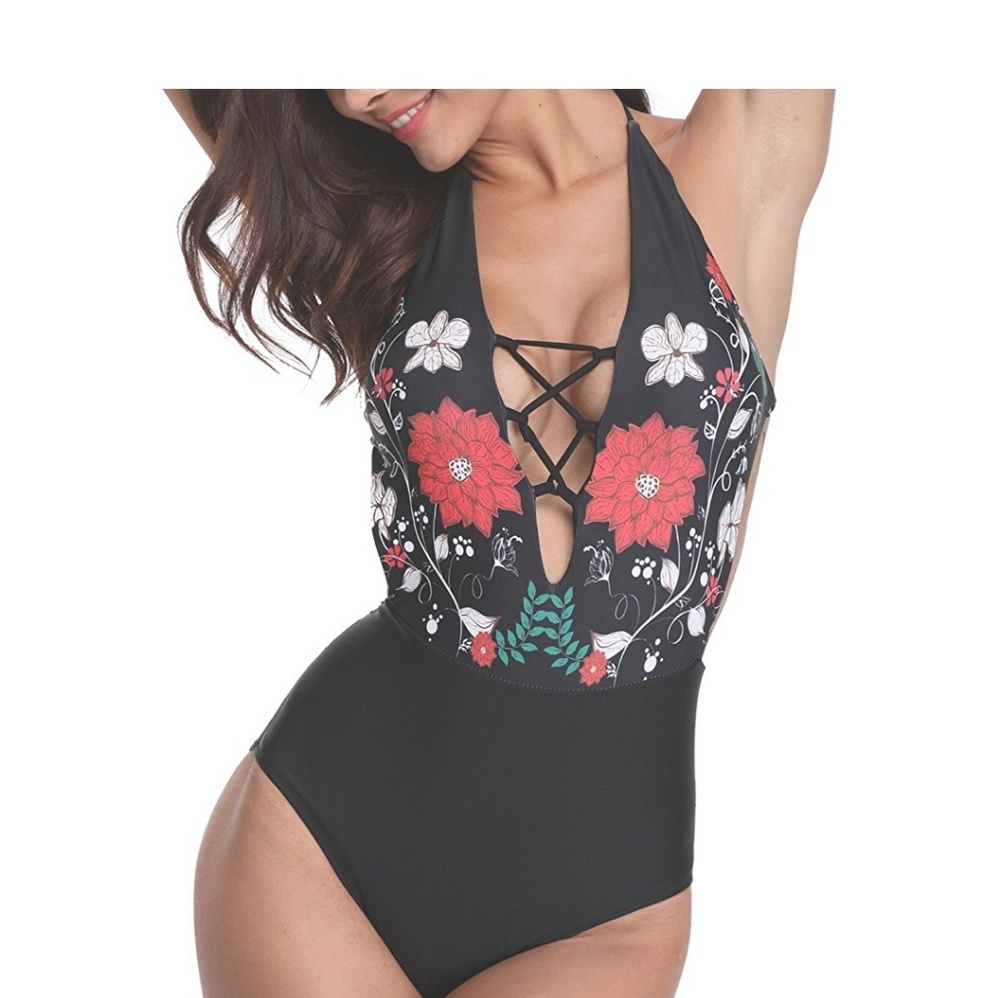 Black Floral Monokini - Picture 4 of 8